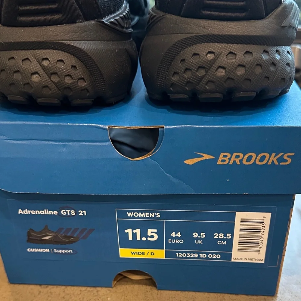 New Brooks black Adrenaline GTS 21 Athletic Sneakers size 11.5 - Picture 9 of 12